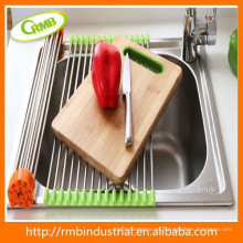 Cocina de silicona de acero inoxidable de almacenamiento estante Frutas Verduras fregadero estante de drenaje